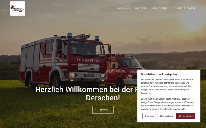 Skärmbild av feuerwehr-derschen.de
