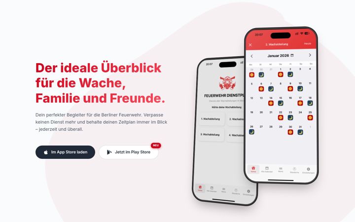 Screenshot of feuerwehr-dienstplan.app