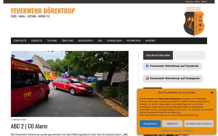 Screenshot of feuerwehr-doerentrup.de
