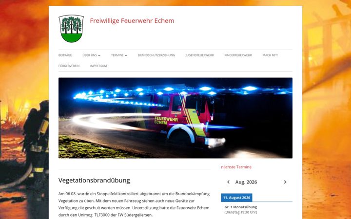 Screenshot von feuerwehr-echem.de