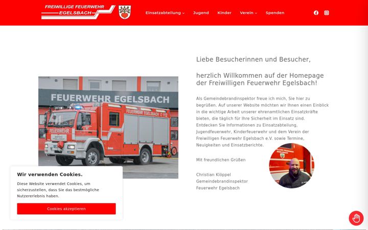 Screenshot of feuerwehr-egelsbach.de