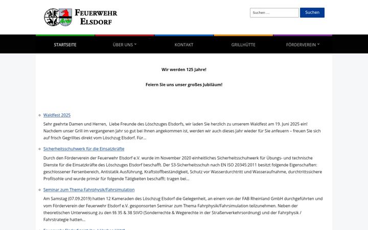 Snímek obrazovky feuerwehr-elsdorf.de