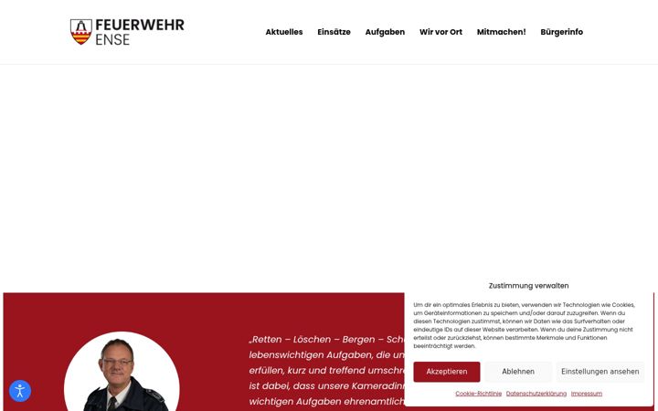 Snímek obrazovky feuerwehr-ense.de