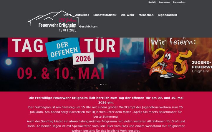 Screenshot of feuerwehr-erligheim.de