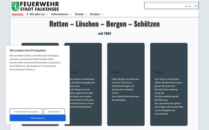 Zrzut ekranu feuerwehr-falkensee.de