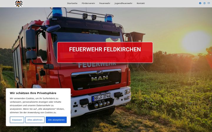 Screenshot of feuerwehr-feldkirchen.net