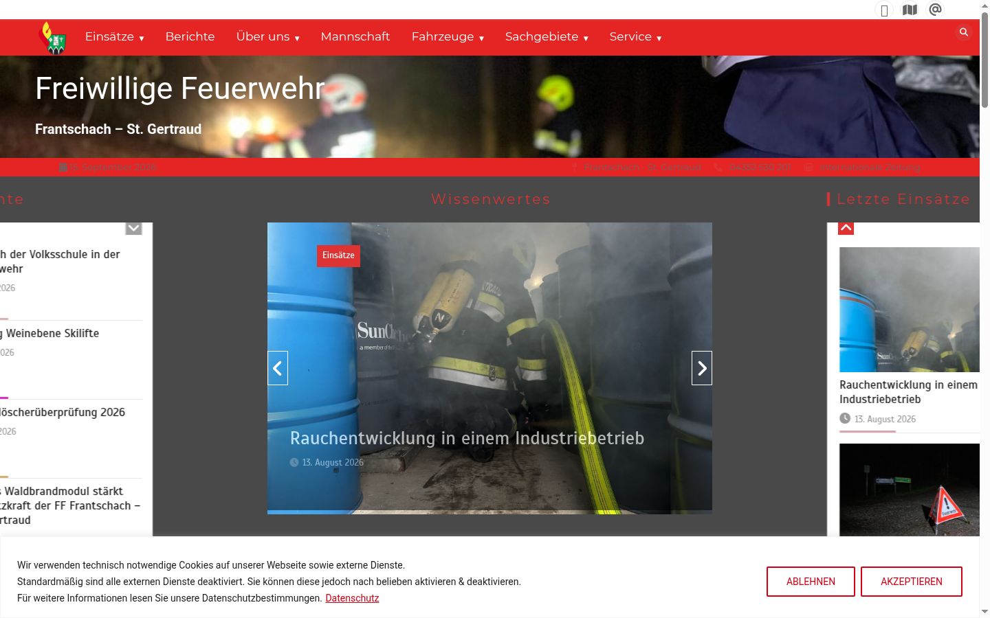 Screenshot des Einwilligungsbanners vor jeglicher Interaktion