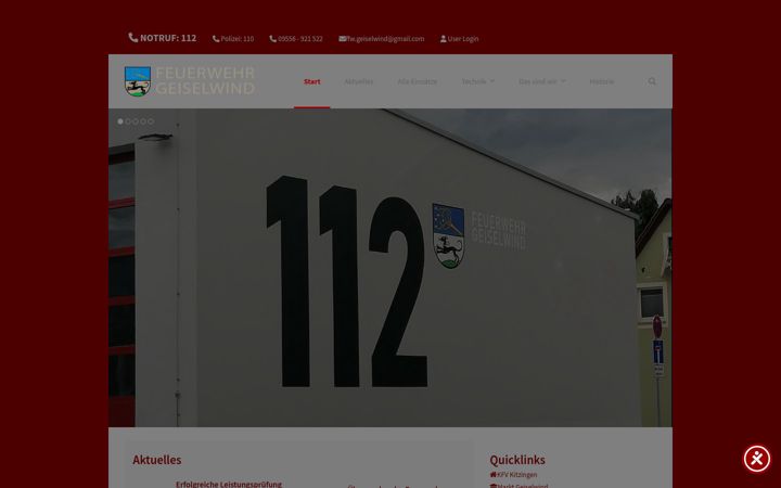 Ekraanipilt saidist feuerwehr-geiselwind.de