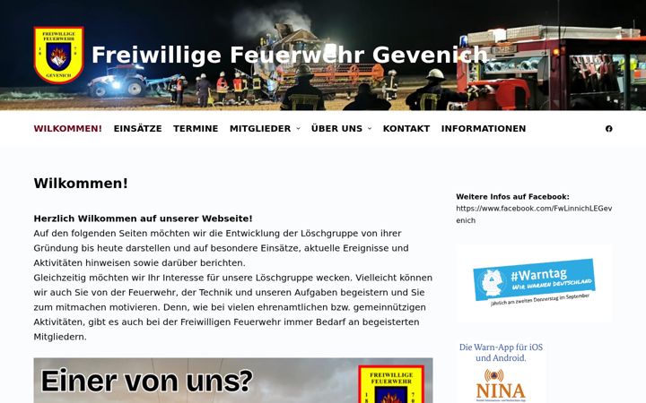 Ekraanipilt saidist feuerwehr-gevenich.de