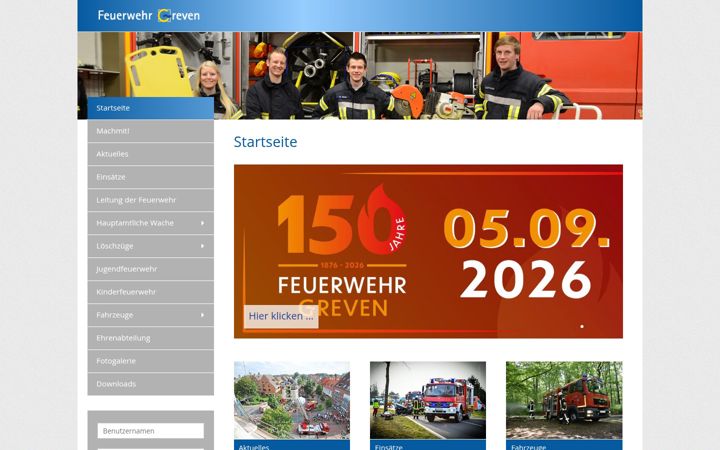 Ekraanipilt saidist feuerwehr-greven.de