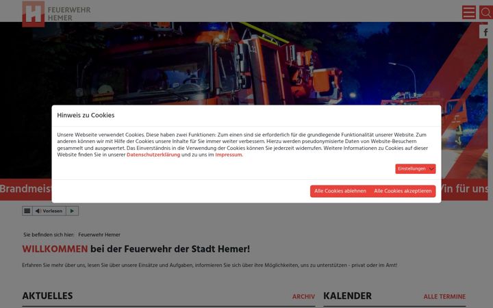 Screenshot of feuerwehr-hemer.de
