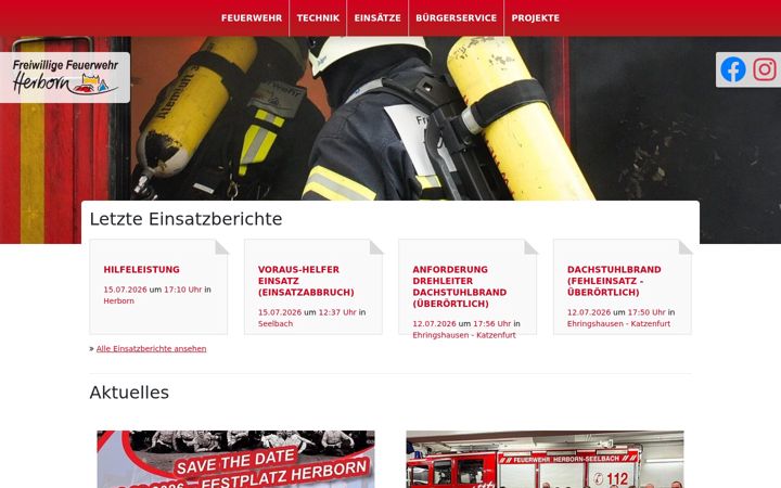 Screenshot of feuerwehr-herborn.de