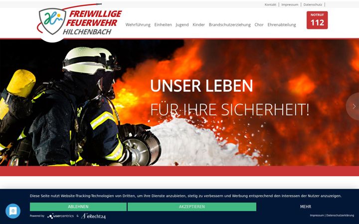 Screenshot of feuerwehr-hilchenbach.de