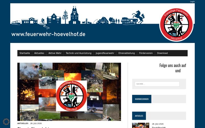 Screenshot di feuerwehr-hoevelhof.de