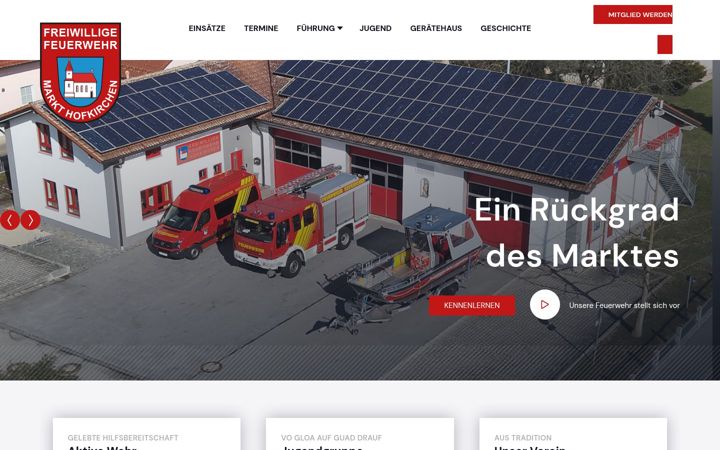 Screenshot di feuerwehr-hofkirchen.de