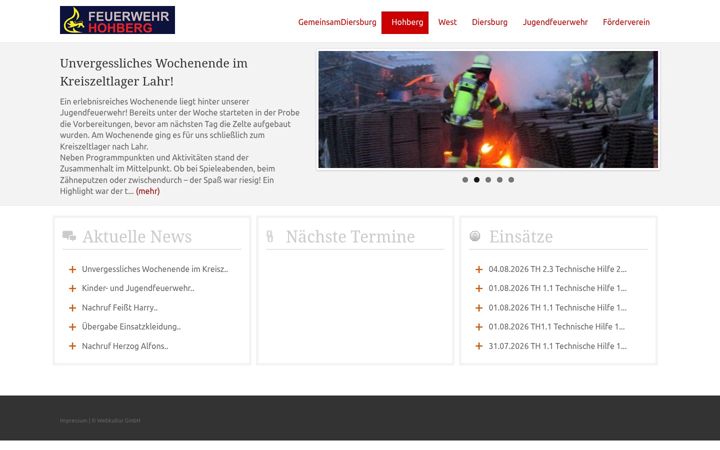 Screenshot of feuerwehr-hohberg.de