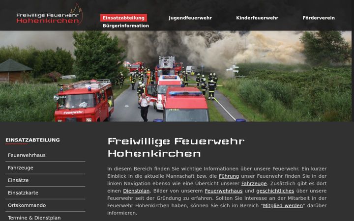 Screenshot of feuerwehr-hohenkirchen.de