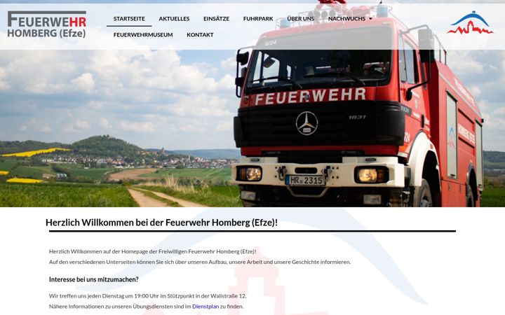 Screenshot of feuerwehr-homberg.de