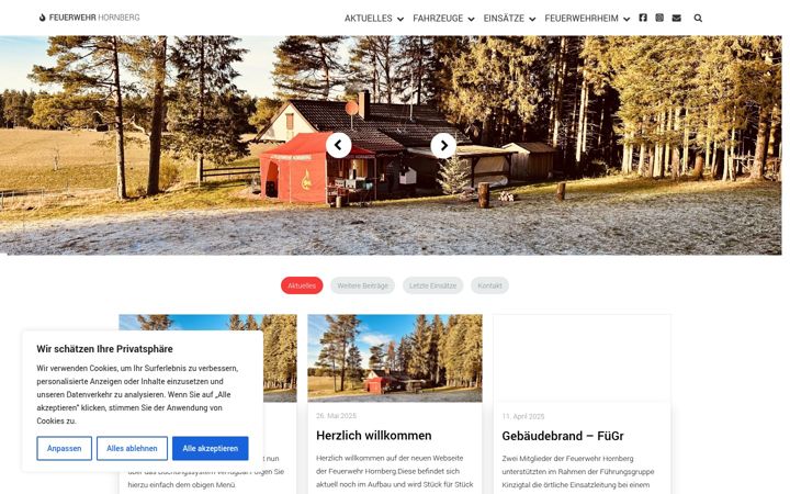 Snímek obrazovky feuerwehr-hornberg.de