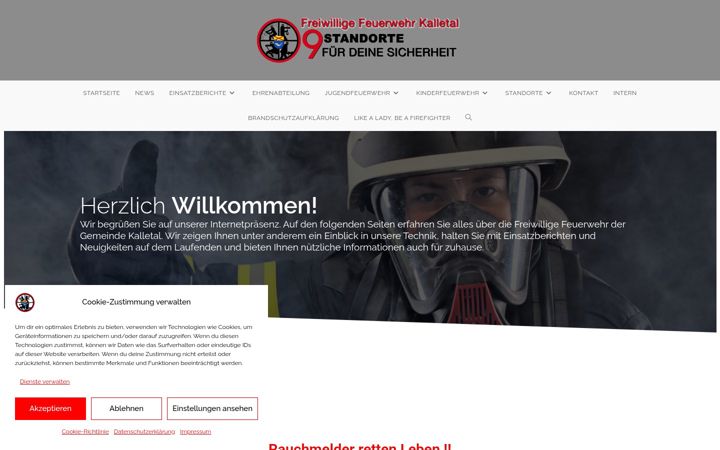 Screenshot of feuerwehr-kalletal.de