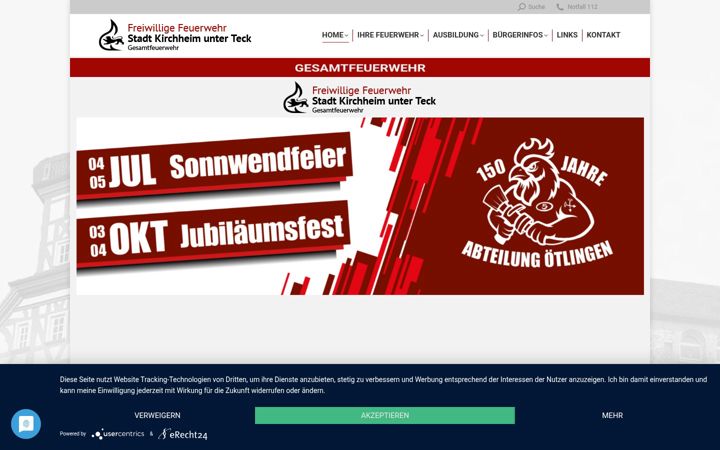 Snímek obrazovky feuerwehr-kirchheim.de