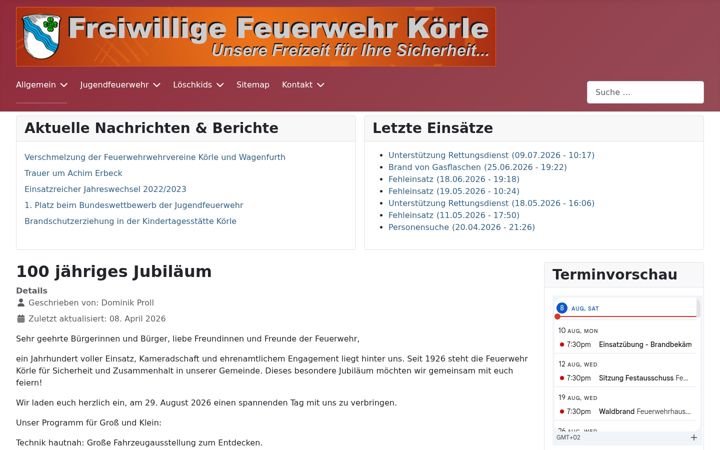 Snímek obrazovky feuerwehr-koerle.de