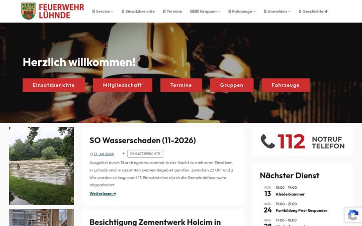 Screenshot of feuerwehr-luehnde.de