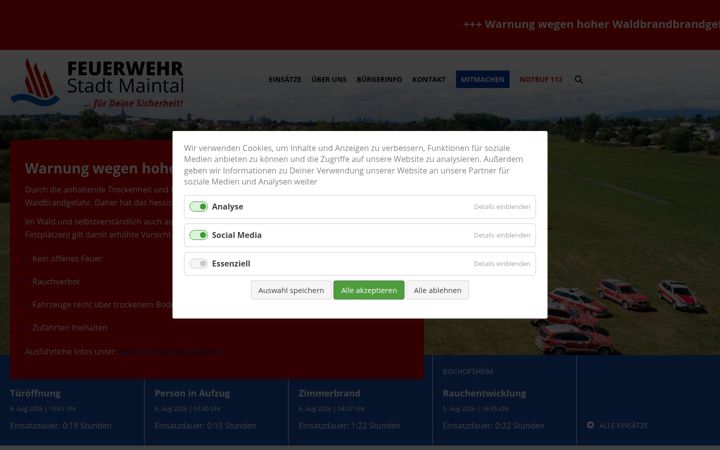 Screenshot of feuerwehr-maintal.org