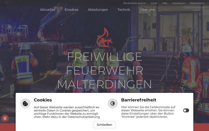 Screenshot of feuerwehr-malterdingen.de