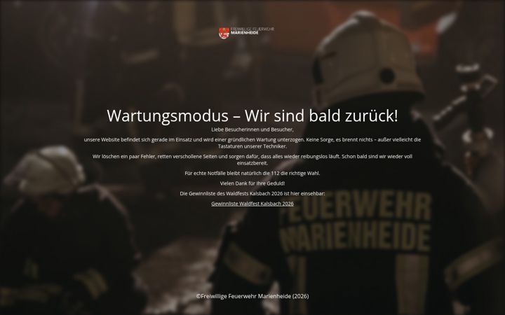 Screenshot of feuerwehr-marienheide.de