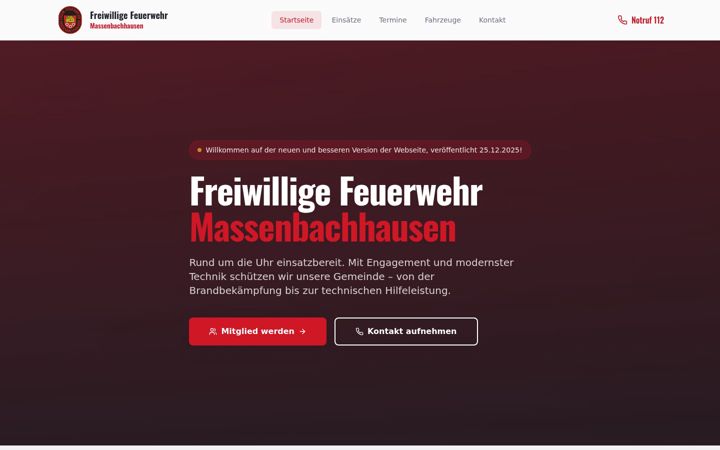 Screenshot of feuerwehr-massenbachhausen.de