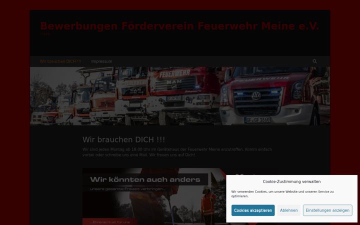 Screenshot of feuerwehr-meine.de