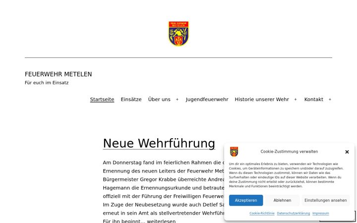 Screenshot of feuerwehr-metelen.de