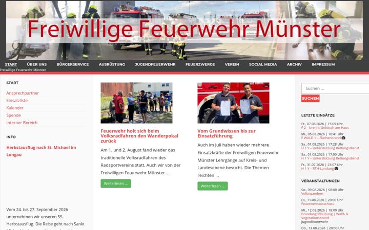 Screenshot of feuerwehr-muenster.com