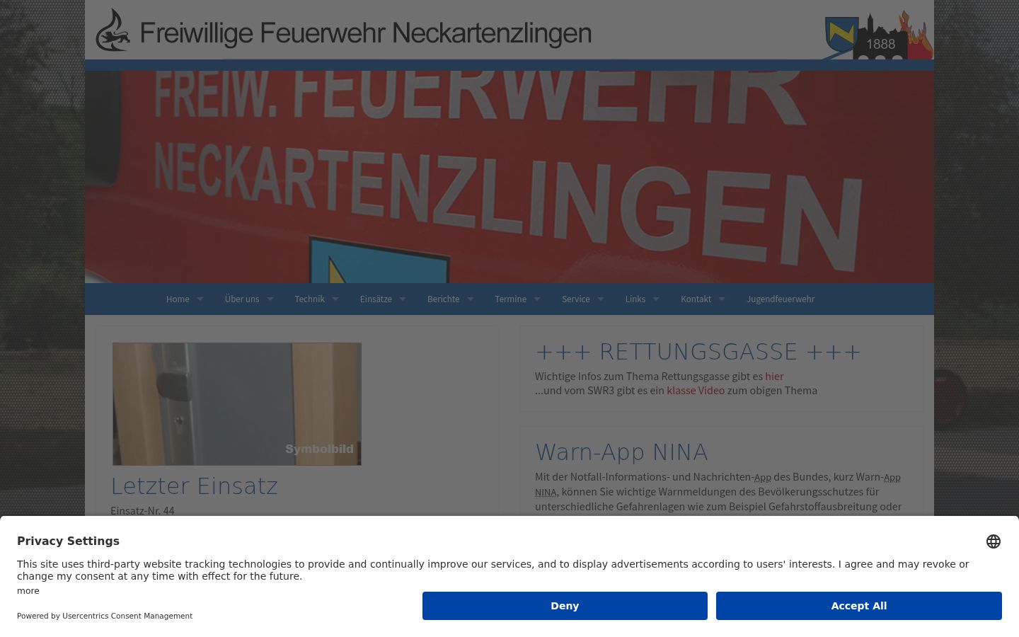 Screenshot of the consent banner shown before any interaction