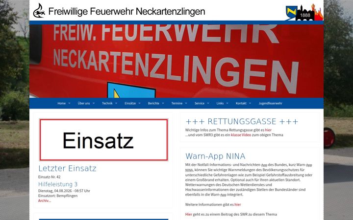 Skærmbillede af feuerwehr-neckartenzlingen.de