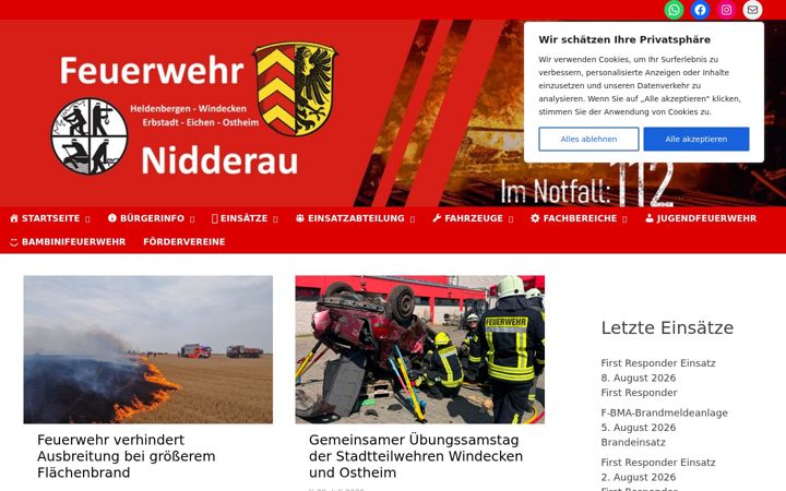 Screenshot of feuerwehr-nidderau.org