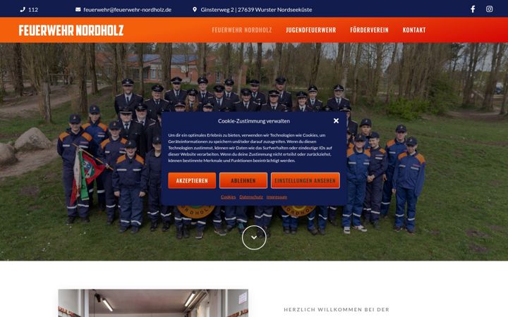 Captură de ecran a feuerwehr-nordholz.de