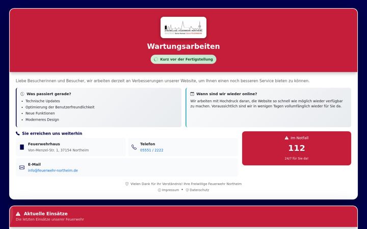 Screenshot of feuerwehr-northeim.de
