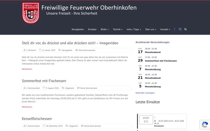 Screenshot of feuerwehr-oberhinkofen.de