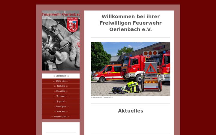 Screenshot of feuerwehr-oerlenbach.de