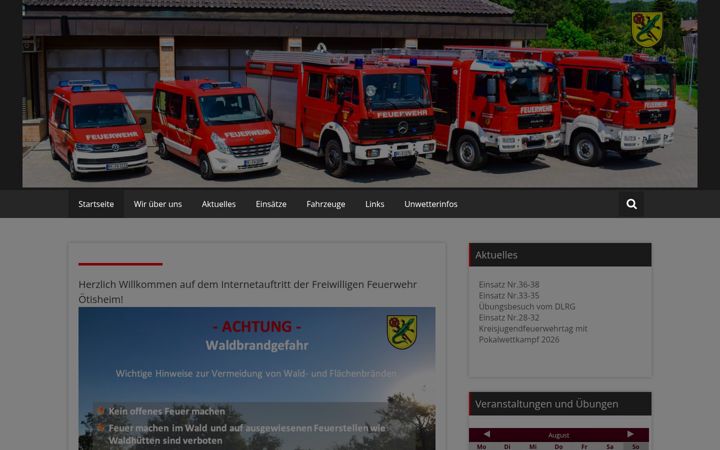 Screenshot of feuerwehr-oetisheim.de