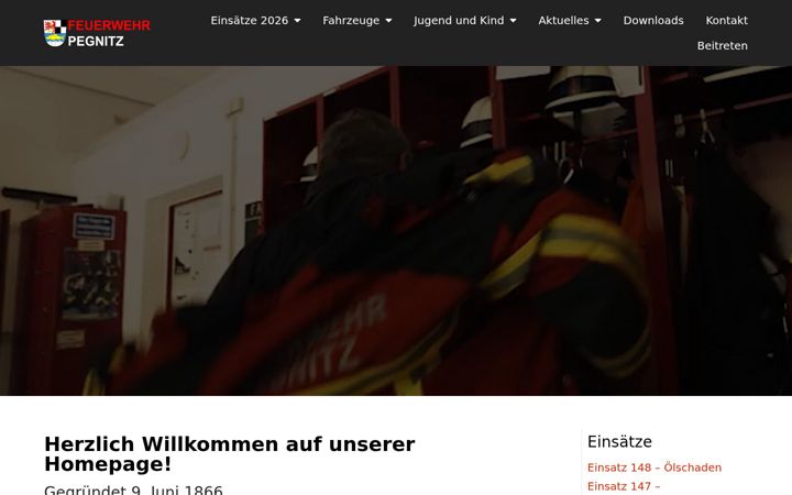 Screenshot of feuerwehr-pegnitz.de
