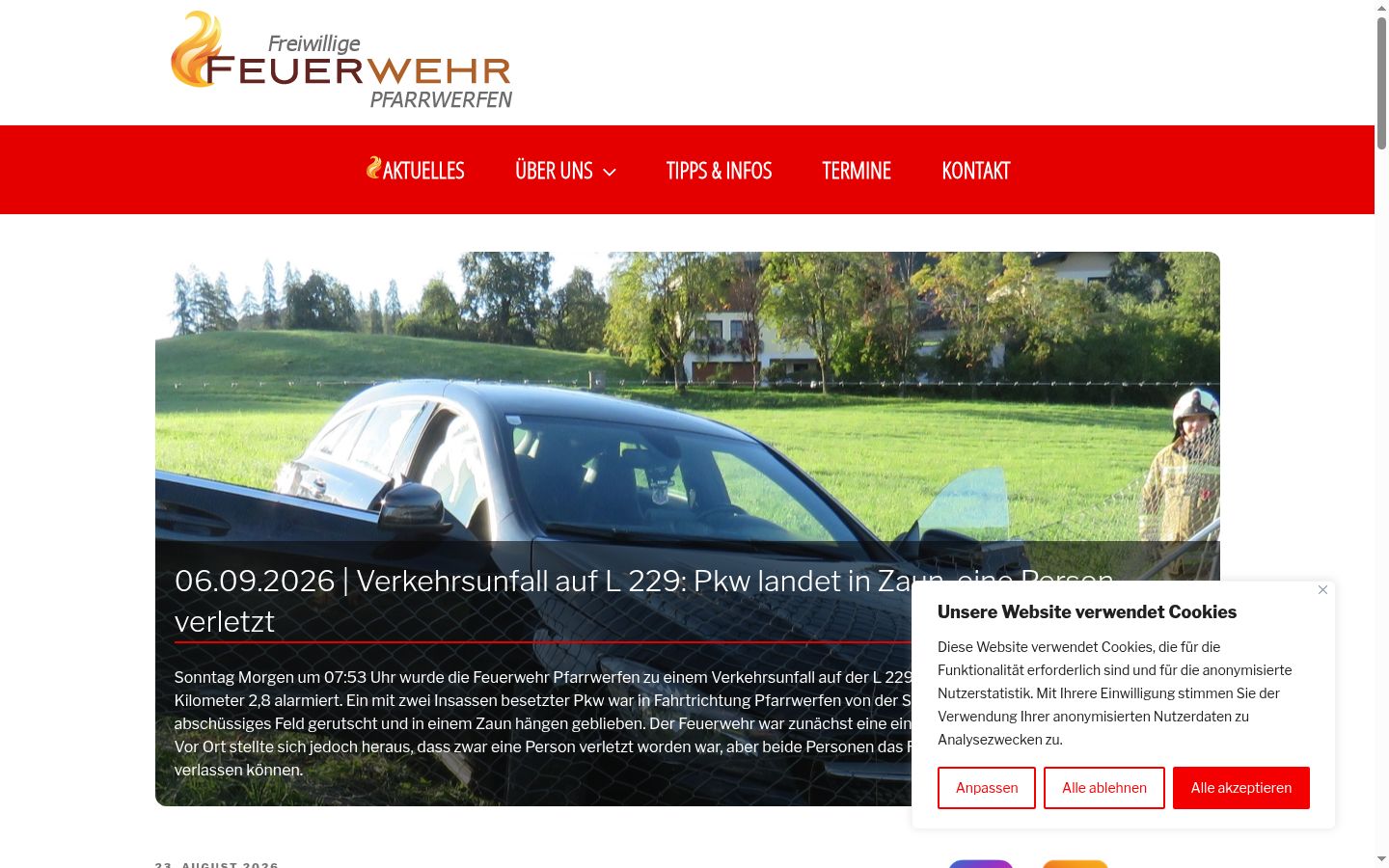 Screenshot of the consent banner shown before any interaction