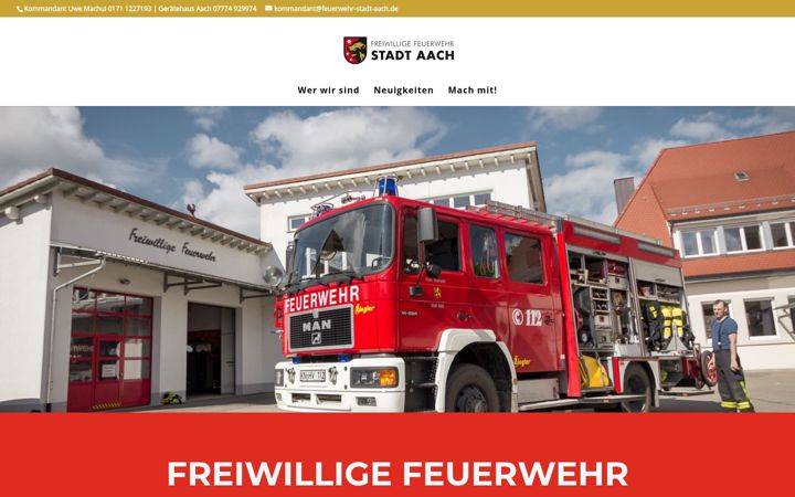 Screenshot of feuerwehr-stadt-aach.de