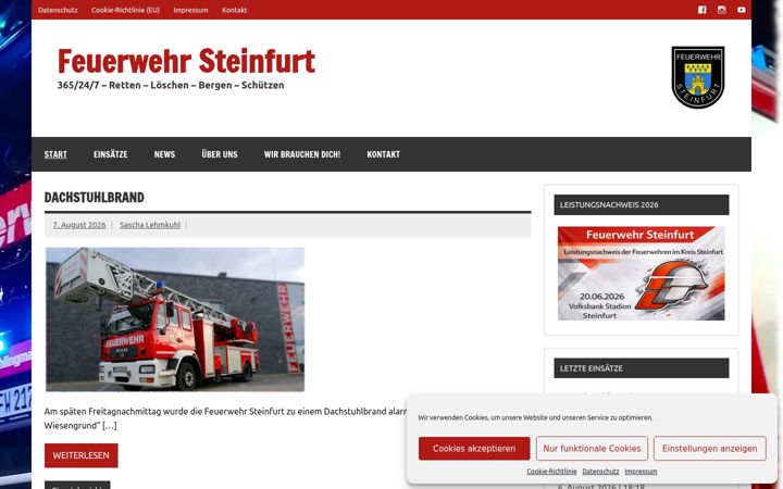 Screenshot von feuerwehr-steinfurt.de