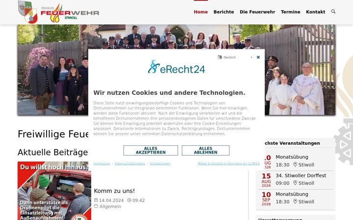 Screenshot of feuerwehr-stiwoll.org