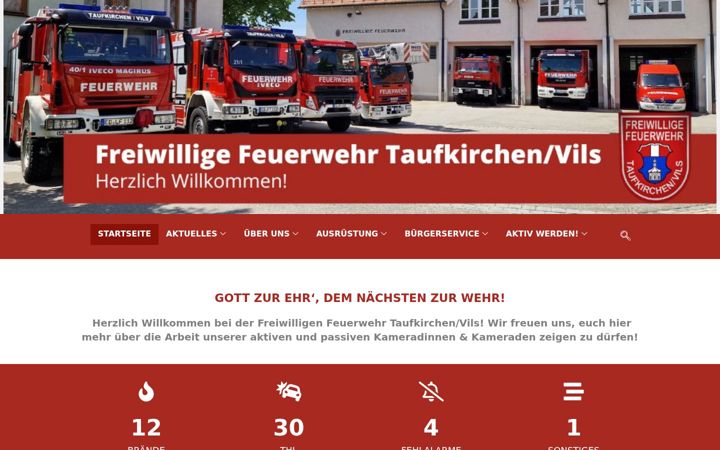 Screenshot of feuerwehr-taufkirchen.de