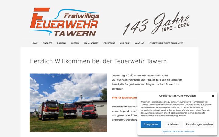 Screenshot of feuerwehr-tawern.de