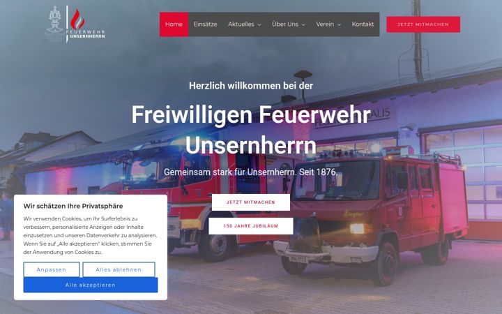 Screenshot von feuerwehr-unsernherrn.de